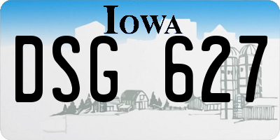IA license plate DSG627