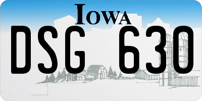 IA license plate DSG630