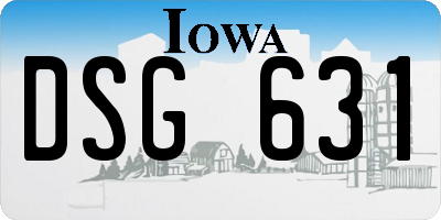 IA license plate DSG631