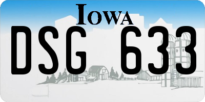 IA license plate DSG633