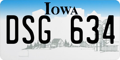 IA license plate DSG634
