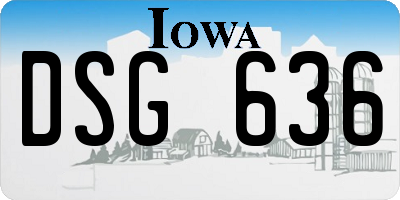 IA license plate DSG636