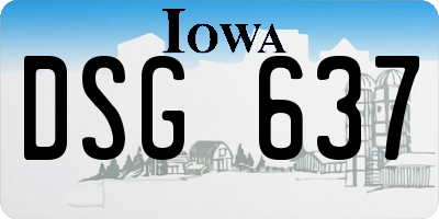 IA license plate DSG637