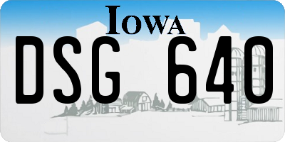 IA license plate DSG640