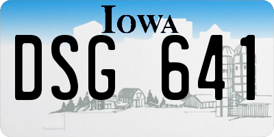 IA license plate DSG641