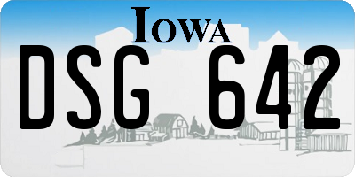 IA license plate DSG642