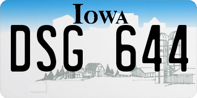 IA license plate DSG644