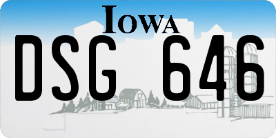 IA license plate DSG646