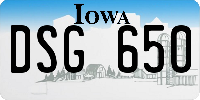 IA license plate DSG650