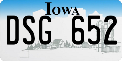 IA license plate DSG652
