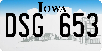 IA license plate DSG653