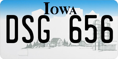 IA license plate DSG656