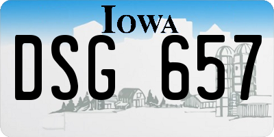 IA license plate DSG657
