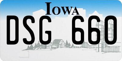 IA license plate DSG660
