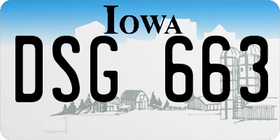 IA license plate DSG663