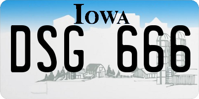 IA license plate DSG666