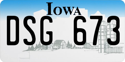 IA license plate DSG673