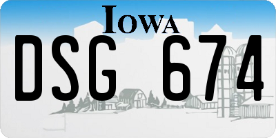 IA license plate DSG674