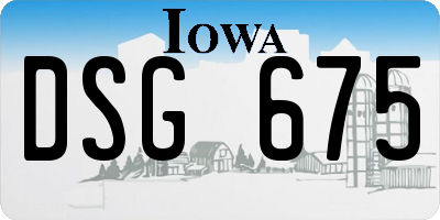 IA license plate DSG675