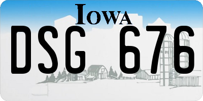 IA license plate DSG676