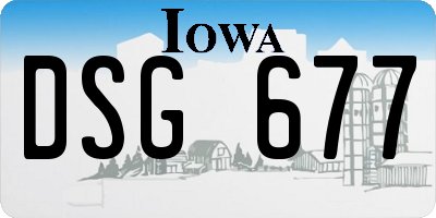 IA license plate DSG677
