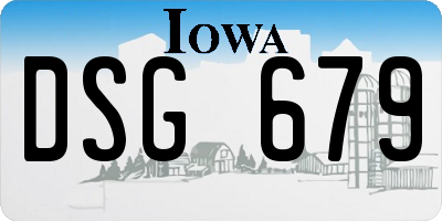 IA license plate DSG679