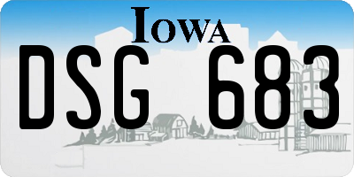 IA license plate DSG683