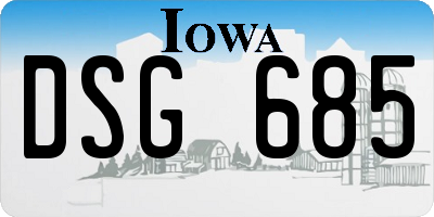 IA license plate DSG685