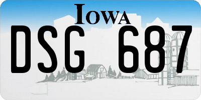 IA license plate DSG687