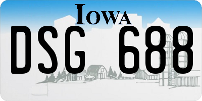 IA license plate DSG688