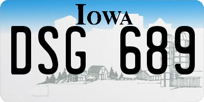 IA license plate DSG689