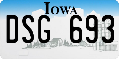 IA license plate DSG693