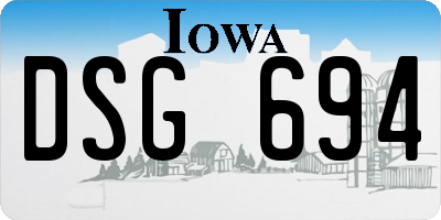 IA license plate DSG694