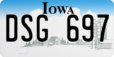 IA license plate DSG697