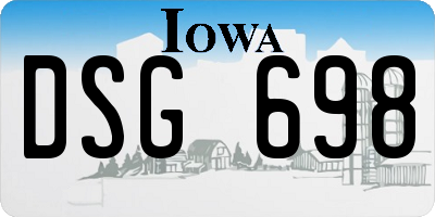 IA license plate DSG698