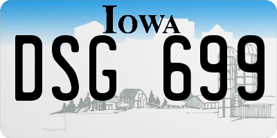 IA license plate DSG699