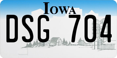 IA license plate DSG704