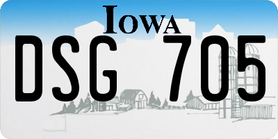 IA license plate DSG705