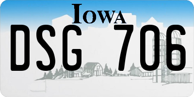 IA license plate DSG706
