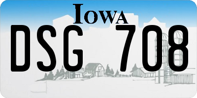 IA license plate DSG708