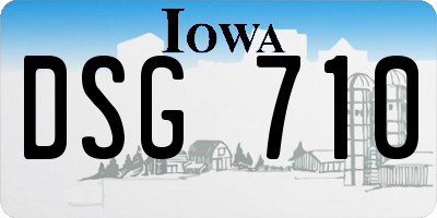 IA license plate DSG710