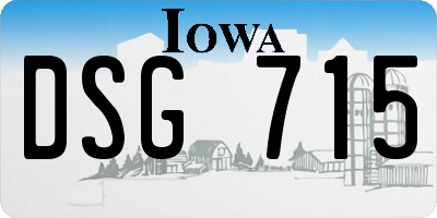 IA license plate DSG715