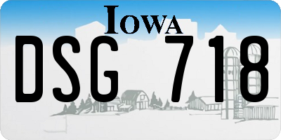 IA license plate DSG718