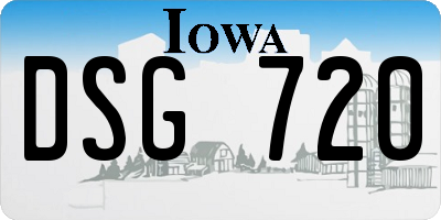 IA license plate DSG720