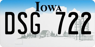 IA license plate DSG722