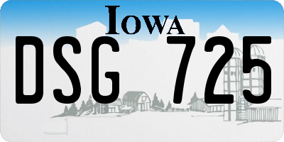 IA license plate DSG725