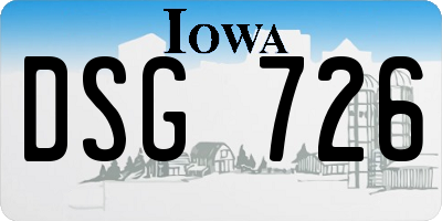 IA license plate DSG726