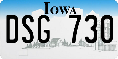 IA license plate DSG730