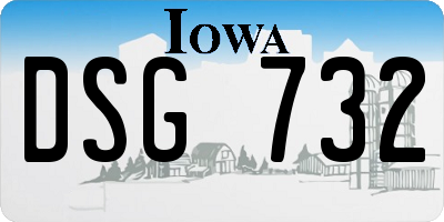 IA license plate DSG732