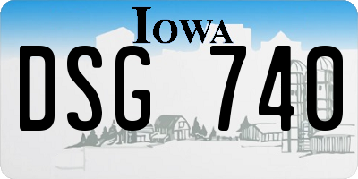 IA license plate DSG740